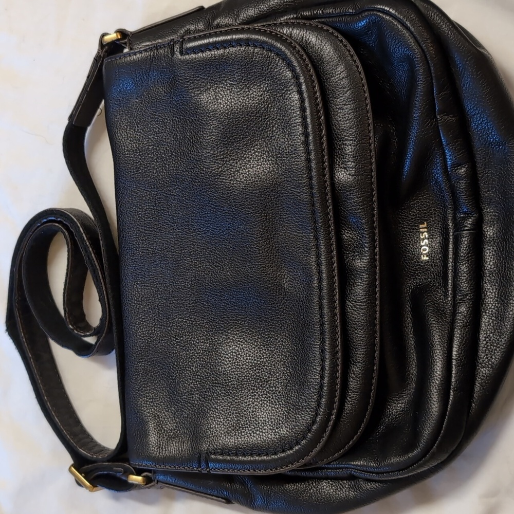 Fossil crossbody black purse